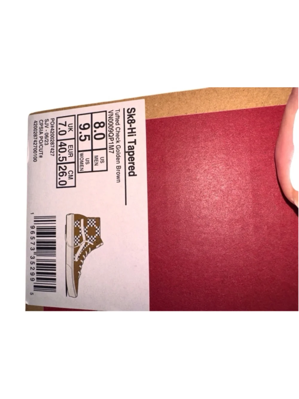 Vans Sk8-Hi Sneakers, Size mens 8/womens 9.5, Golden Brown